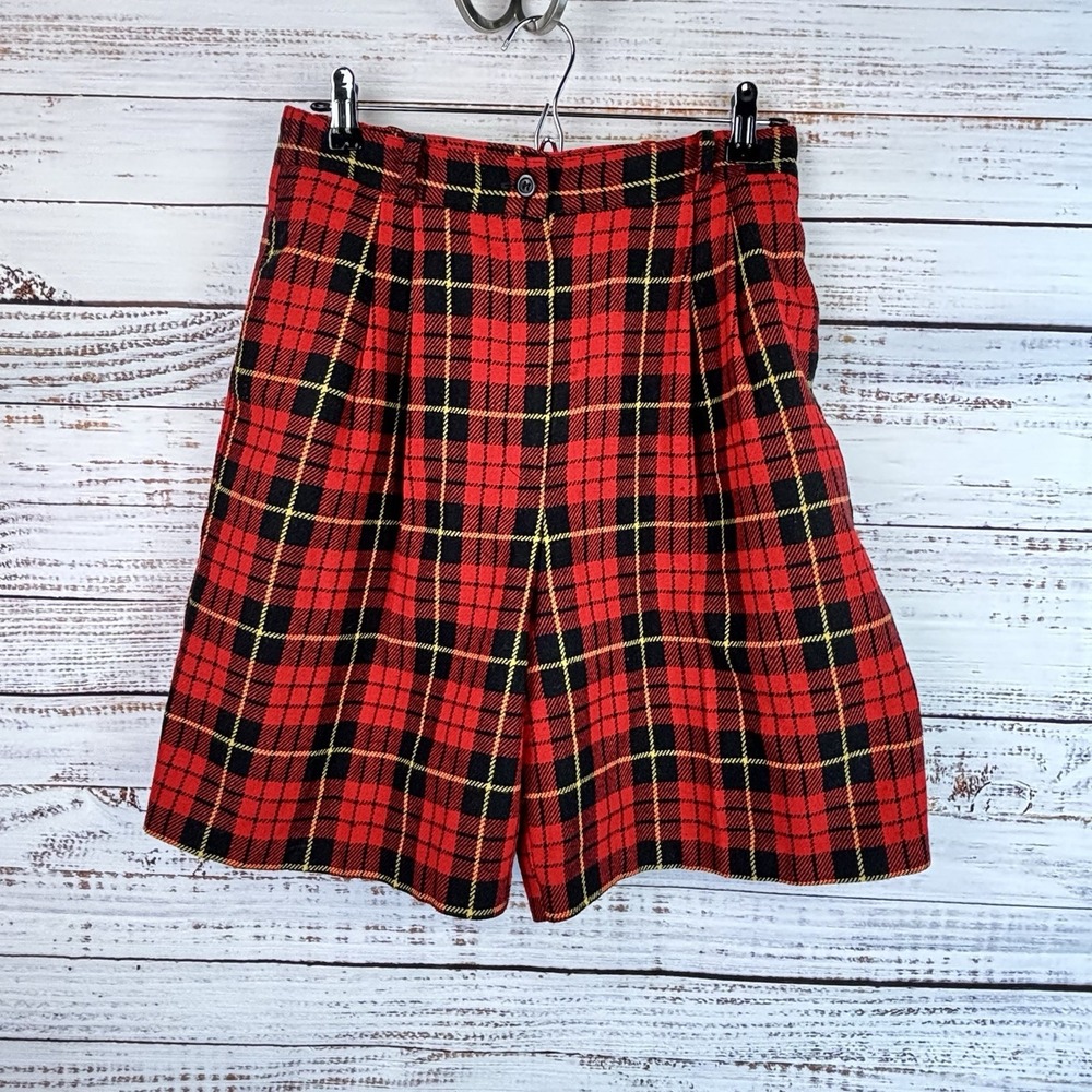 Vintage Sag‎ Harbor Wool Blend Plaid Shorts 12 Lined Bermuda Preppy Academia 90s